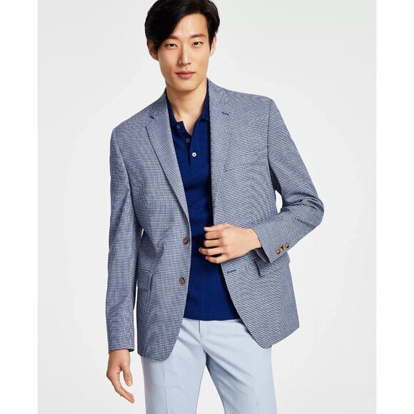 RALPH LAUREN MenUltraFlex Stretch Blue Mini Check Sport Coat Size 38R $295